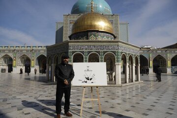 Artist creates work depicting achievements, bravery of Yemeni fighters at Razavi Shrine