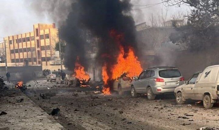 انفجار خودروی بمب‌گذاری شده در شهر منبج سوریه