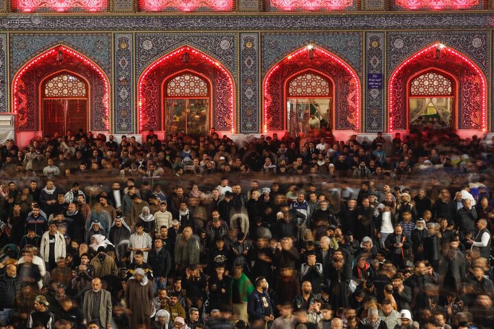 گزارش تصویری | حضور میلیون‌ها زائر در حرم کاظمین در شب شهادت امام کاظم(ع)