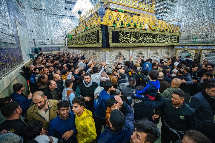 گزارش تصویری | حضور میلیون‌ها زائر در حرم کاظمین در شب شهادت امام کاظم(ع)