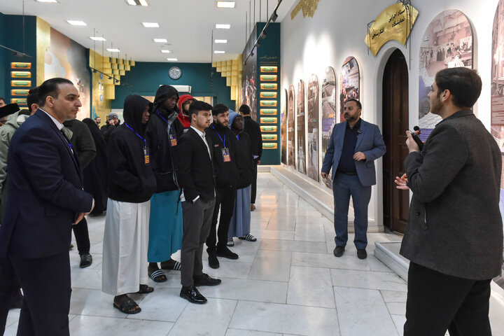 Photos: Participants of 41st Intl. Quran Competition visit Service Portico exhibition in Imam Reza shrine