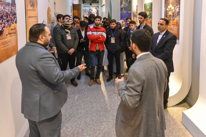 Photos: Participants of 41st Intl. Quran Competition visit Service Portico exhibition in Imam Reza shrine