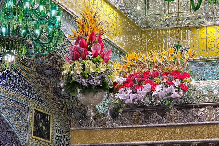 Photos: Imam Reza holy shrine decorated with flowers on Eids of Sha'ban