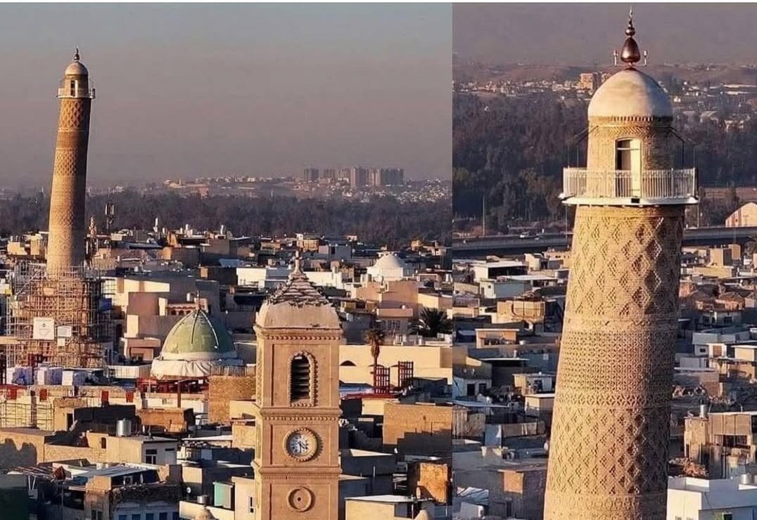 افتتاح مناره «الحدباء» در موصل پس از بازسازی کامل + ویدیو