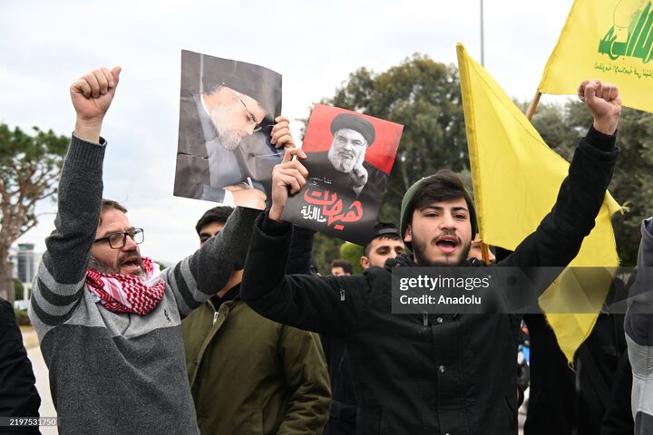 تظاهرات طرفداران حزب الله به سفر مورگان اورتگاس به بیروت