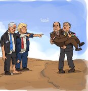 كاريكاتير / العاهل الأردني ینتظر خطة مصر
