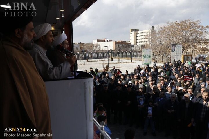 Photos: Public gathering in Tabriz in support of statements of Imam Khamenei