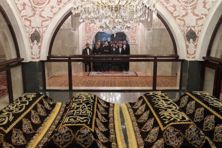 Photos: Iran parliament speaker visits Fatima al-Sughra shrine in Baku