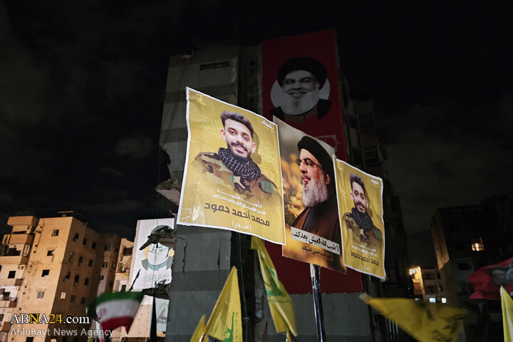 Photos (1): ABNA's images from streets of Beirut, night before magnificent funeral of Sayyed Nasrallah