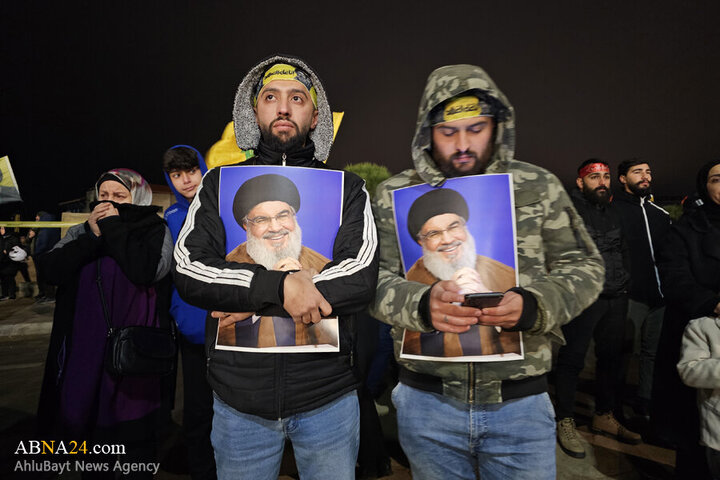 Photos (1): ABNA's images from streets of Beirut, night before magnificent funeral of Sayyed Nasrallah