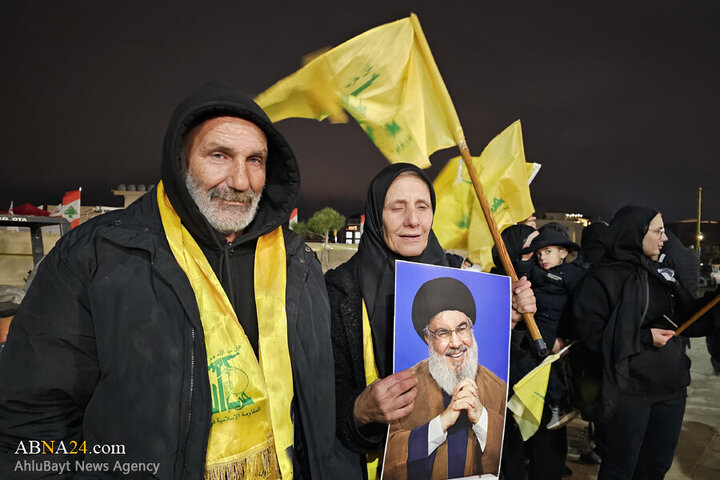 Photos (1): ABNA's images from streets of Beirut, night before magnificent funeral of Sayyed Nasrallah