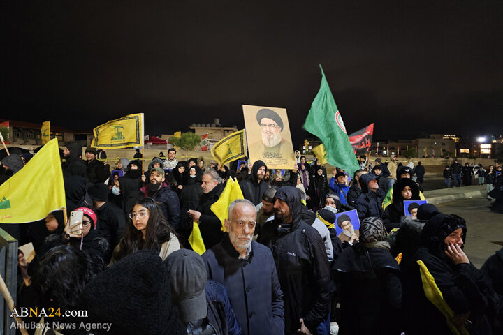 Photos (1): ABNA's images from streets of Beirut, night before magnificent funeral of Sayyed Nasrallah