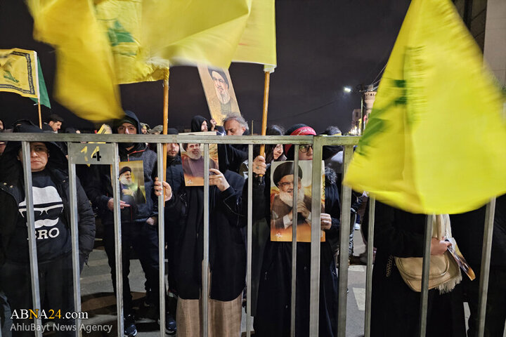 Photos (1): ABNA's images from streets of Beirut, night before magnificent funeral of Sayyed Nasrallah