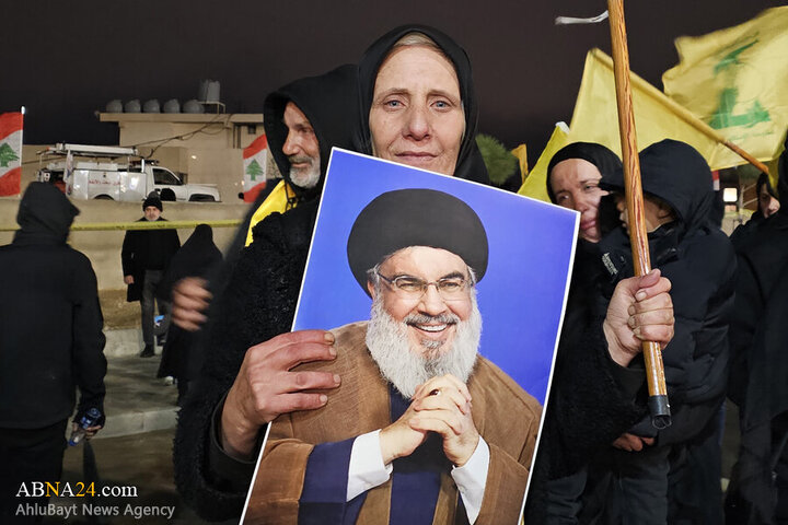 Photos (1): ABNA's images from streets of Beirut, night before magnificent funeral of Sayyed Nasrallah