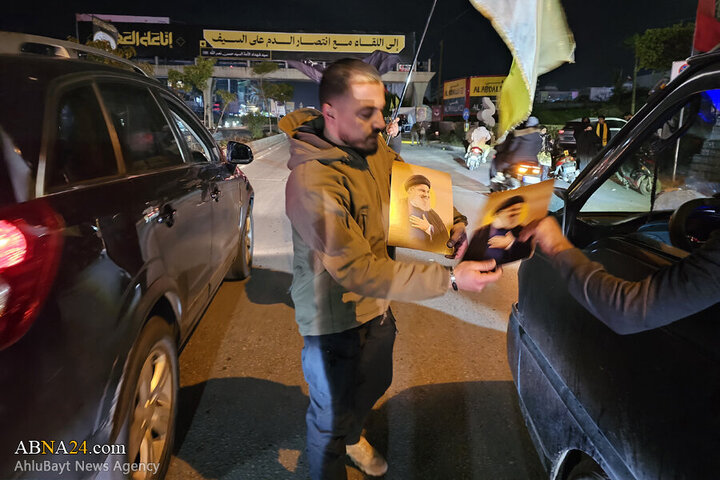 Photos (1): ABNA's images from streets of Beirut, night before magnificent funeral of Sayyed Nasrallah