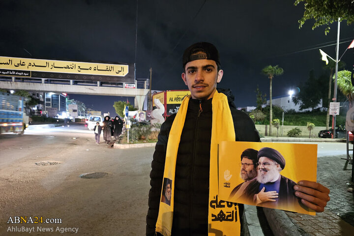 Photos (1): ABNA's images from streets of Beirut, night before magnificent funeral of Sayyed Nasrallah