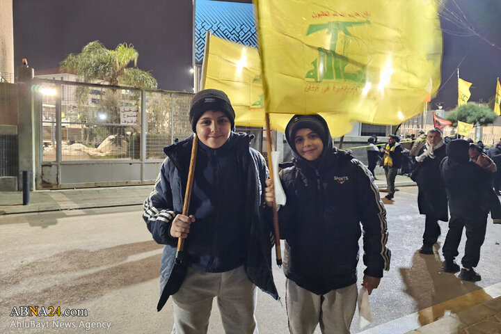 Photos (1): ABNA's images from streets of Beirut, night before magnificent funeral of Sayyed Nasrallah