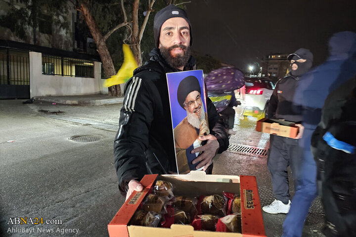 Photos (1): ABNA's images from streets of Beirut, night before magnificent funeral of Sayyed Nasrallah