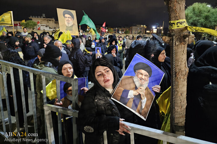 Photos (1): ABNA's images from streets of Beirut, night before magnificent funeral of Sayyed Nasrallah