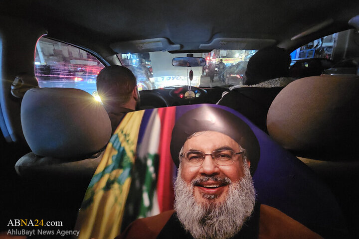 Photos (2): ABNA's images from streets of Beirut, night before magnificent funeral of Sayyed Nasrallah