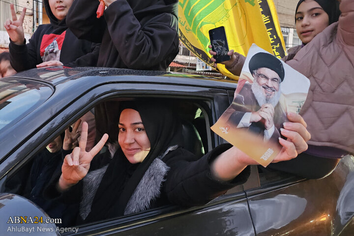 Photos (2): ABNA's images from streets of Beirut, night before magnificent funeral of Sayyed Nasrallah