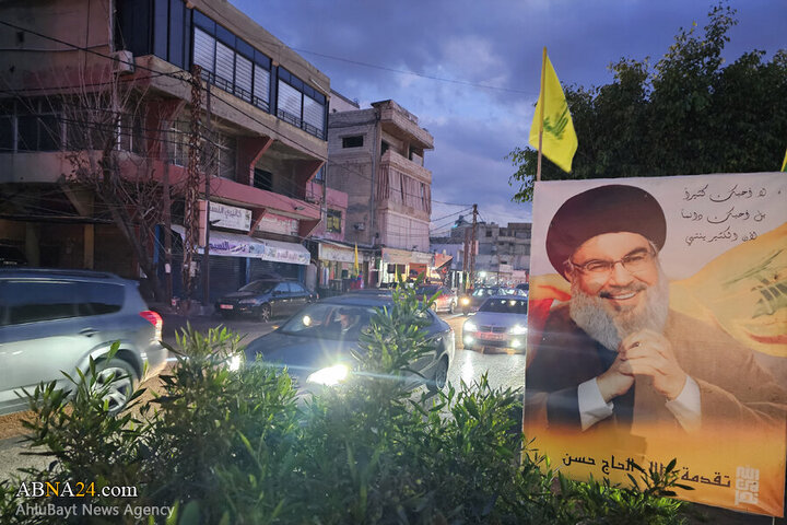 Photos (2): ABNA's images from streets of Beirut, night before magnificent funeral of Sayyed Nasrallah