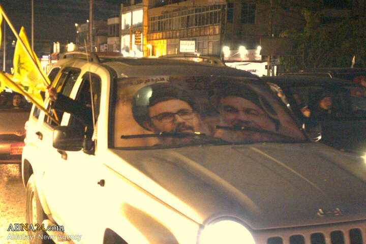 Photos (2): ABNA's images from streets of Beirut, night before magnificent funeral of Sayyed Nasrallah