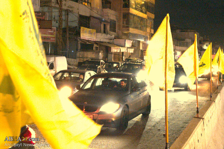 Photos (2): ABNA's images from streets of Beirut, night before magnificent funeral of Sayyed Nasrallah