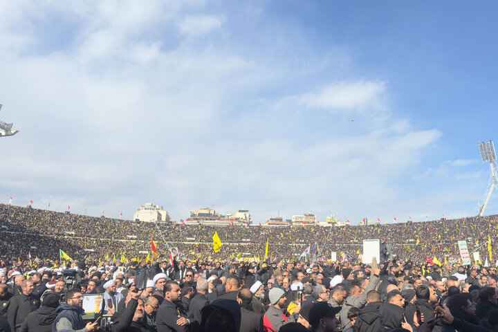 Photos: Imam Reza shrine servants attend funeral of Sayyed Hassan Nasrallah