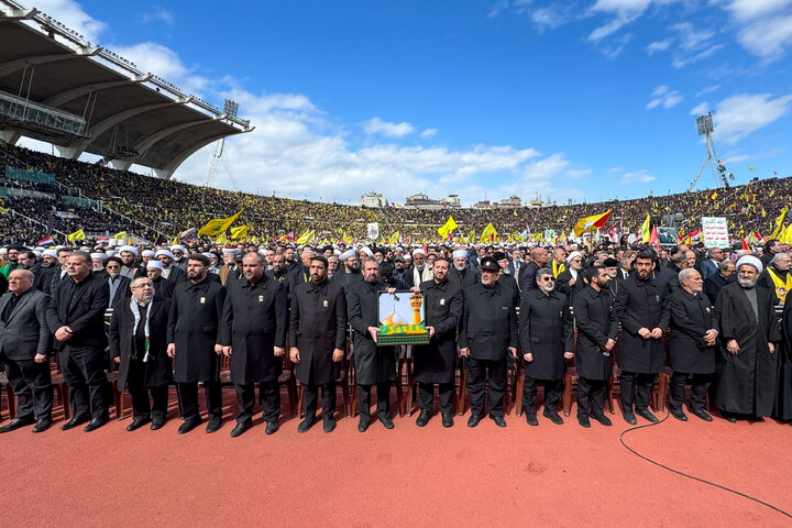 Photos: Imam Reza shrine servants attend funeral of Sayyed Hassan Nasrallah