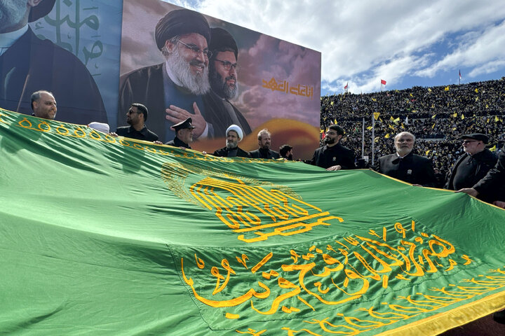 Photos: Imam Reza shrine servants attend funeral of Sayyed Hassan Nasrallah