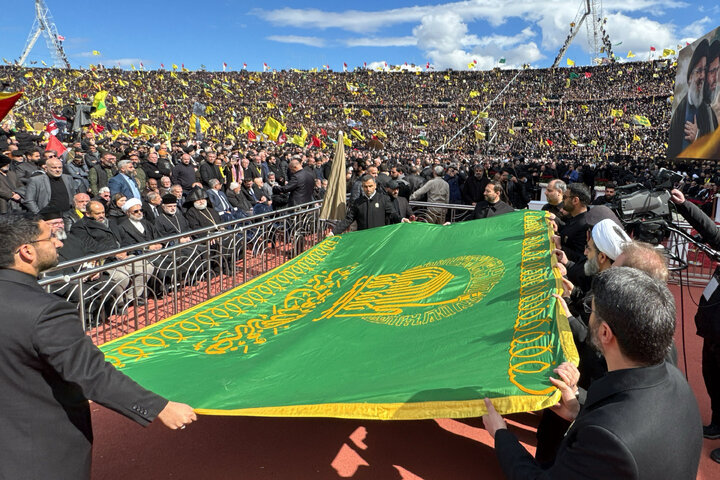 Photos: Imam Reza shrine servants attend funeral of Sayyed Hassan Nasrallah