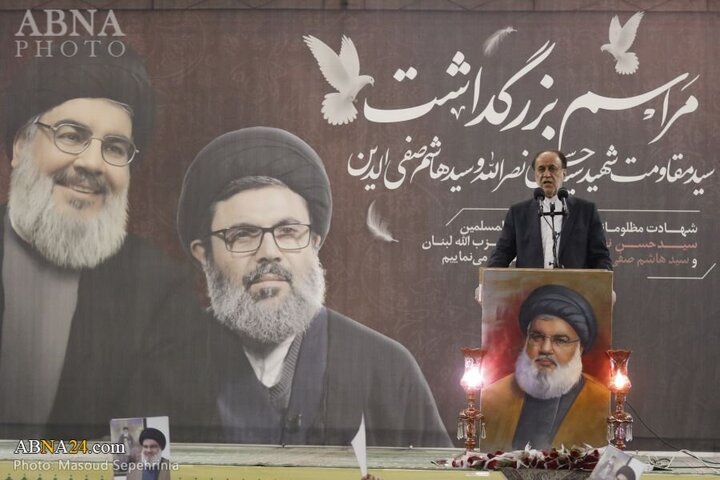 Photos: Commemoration ceremony for martyrs Sayyed Hassan Nasrallah, Sayyed Hashem Safieddine in Tabriz