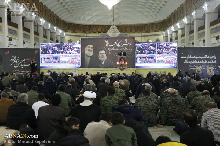 Photos: Commemoration ceremony for martyrs Sayyed Hassan Nasrallah, Sayyed Hashem Safieddine in Tabriz