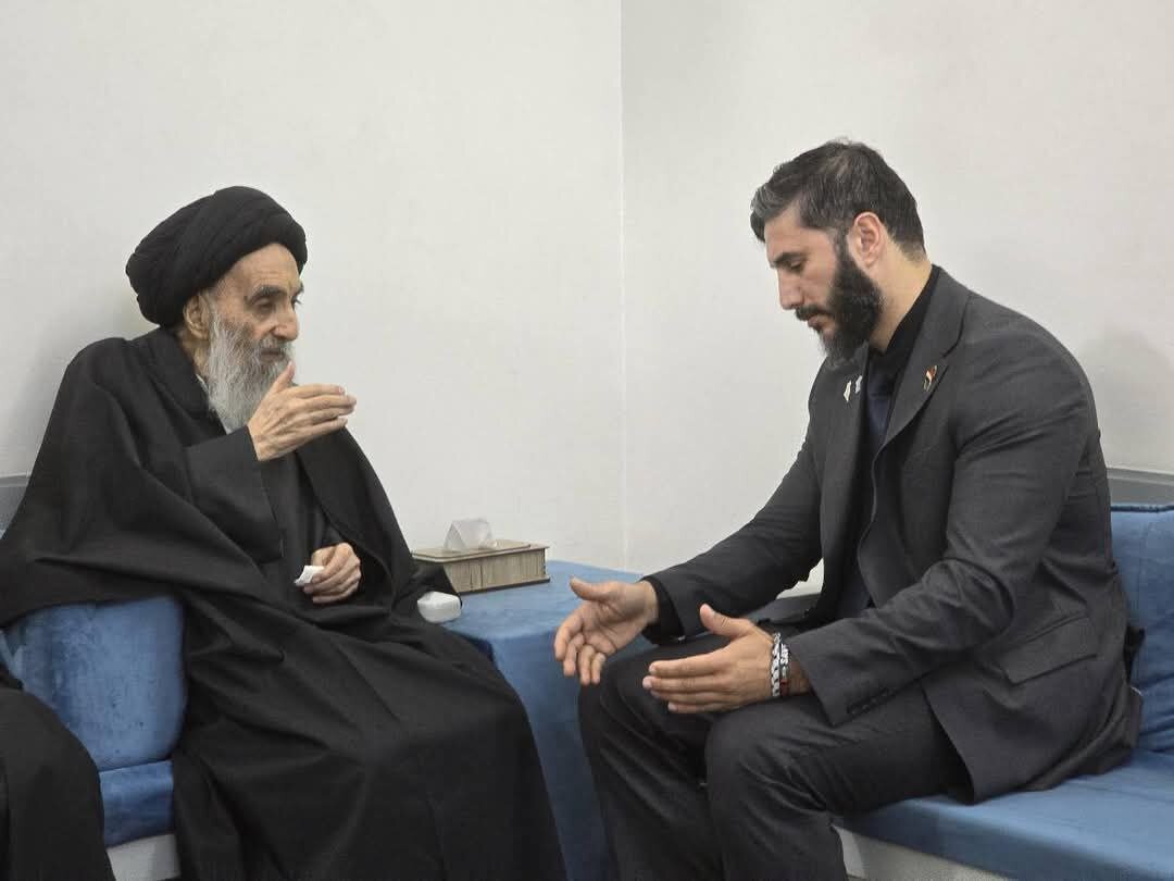 پزشک سرشناس عراقی در غزه، به دیدار آیت الله سیستانی رفت + عکس