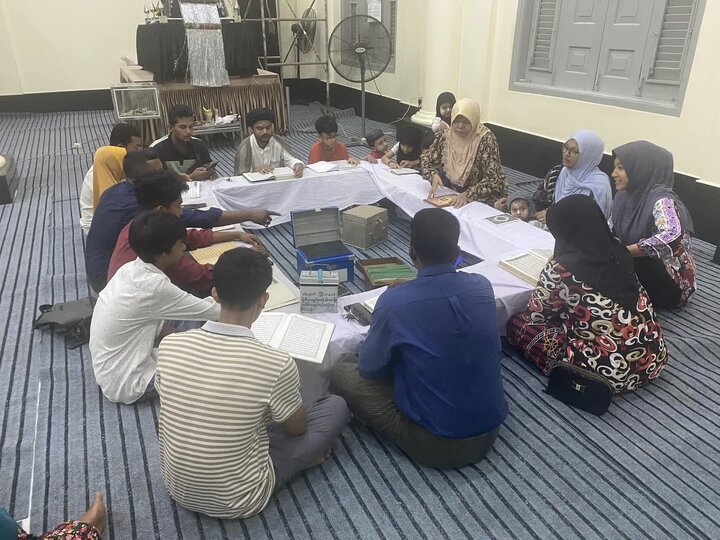 تلاوت قرآن کریم در ماه مبارک رمضان در مسجد شهر مولامین