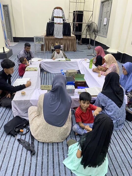 تلاوت قرآن کریم در ماه مبارک رمضان در مسجد شهر مولامین