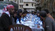 Photos: Muslims' mass Iftar in Idlib, Syria