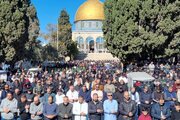 90,000 Palestinians perform Friday prayer at Aqsa Mosque