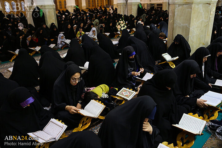 تقرير مصور/ مشاركة الصائمين والصائمات في ختمة القرآن الكريم في حرم السيدة المعصومة (ع)