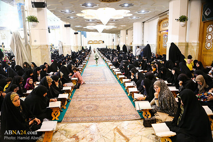 تقرير مصور/ مشاركة الصائمين والصائمات في ختمة القرآن الكريم في حرم السيدة المعصومة (ع)
