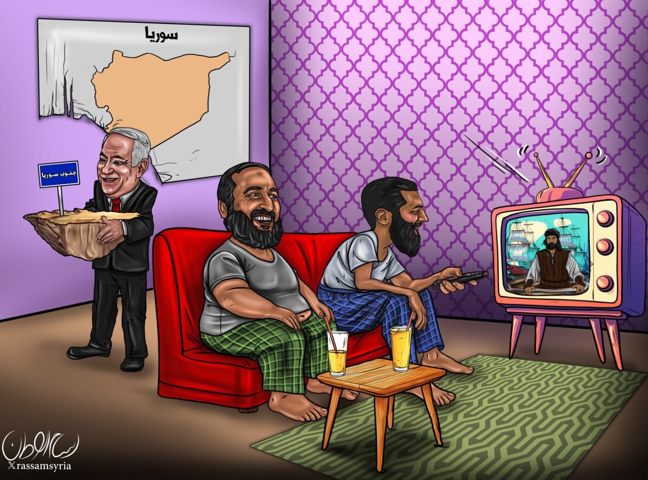 كاريكاتير / الرئيس یشاهد الخليفة كاريكاتير / الرئيس یشاهد الخليفة