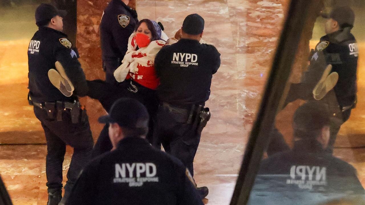 图文直击 | 纽约声援巴勒斯坦学生抗议者遭警方镇压