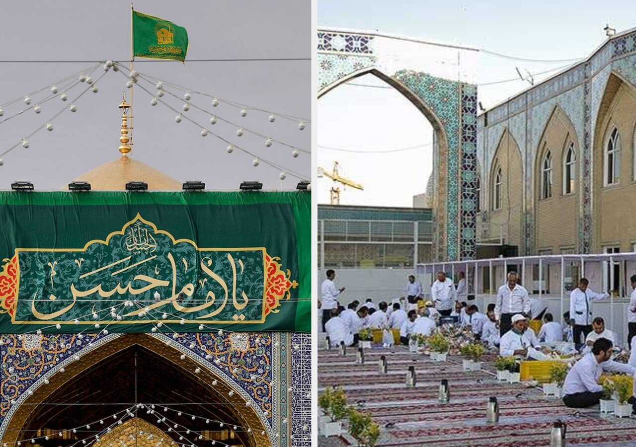 Karamu ya Iftar kwa watu 10,000 mahsusi kwa Mazuwwari wa Haram ya Imam Ridha (a.s) katika ua wa Imam Hassan al-Mujtaba (a.s.)