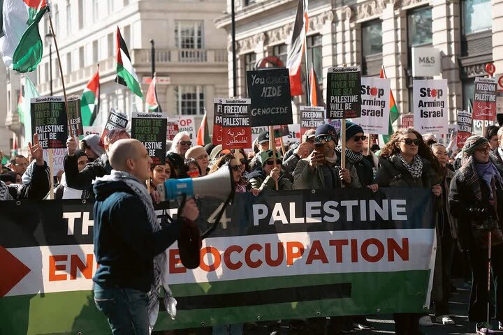 تظاهرات همبستگی با مردم مظلوم فلسطین در لندن