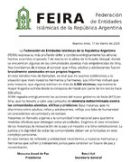 Comunicado de FEIRA en relación a los brutales asesinatos llevados a cabo en Siria por parte del HTS