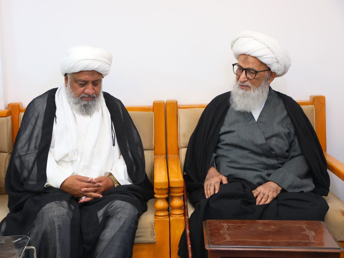 آية الله النجفي يستقبل الأمين العام للمجلس المركزي للمدارس الشيعية في باكستان
