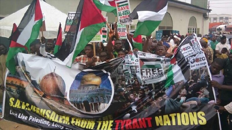 Hundreds rally in Kano, Nigeria in support of Palestine