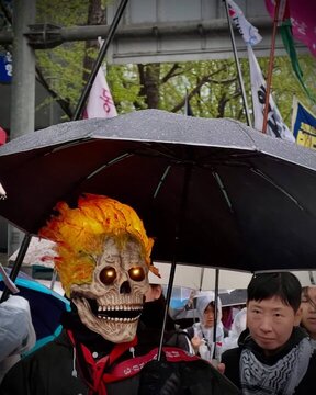 Foto Berita | Demonstrasi Dukung Palestina di Seoul, Ibu Kota Korea Selatan
