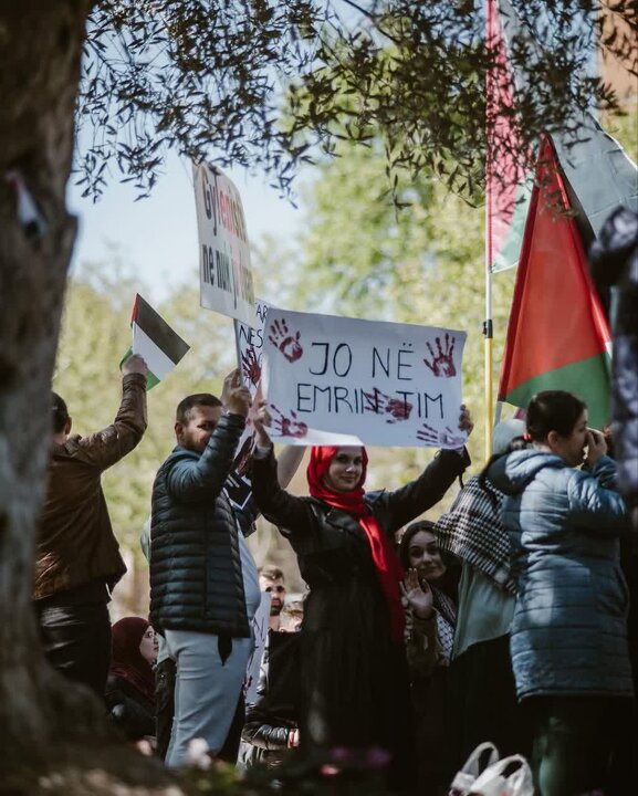 تظاهرات در حمایت از فلسطین در پایتخت آلبانی
